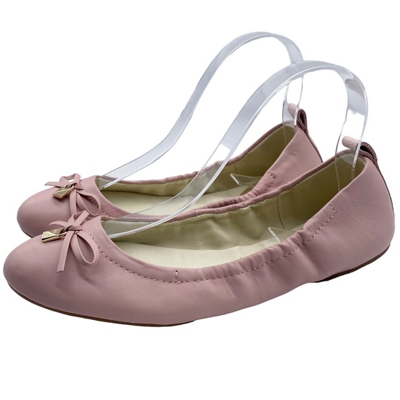 Michael Kors Women's Flats Juliette Pink Leather Ballet Slip On Designer NEW - Picture 11 of 11